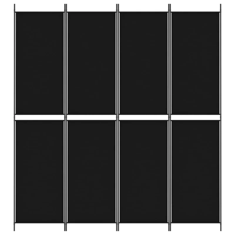 Cloison de séparation paravent pliable en tissu noir pare-vue intérieur 200 x 220 cm DEC030908