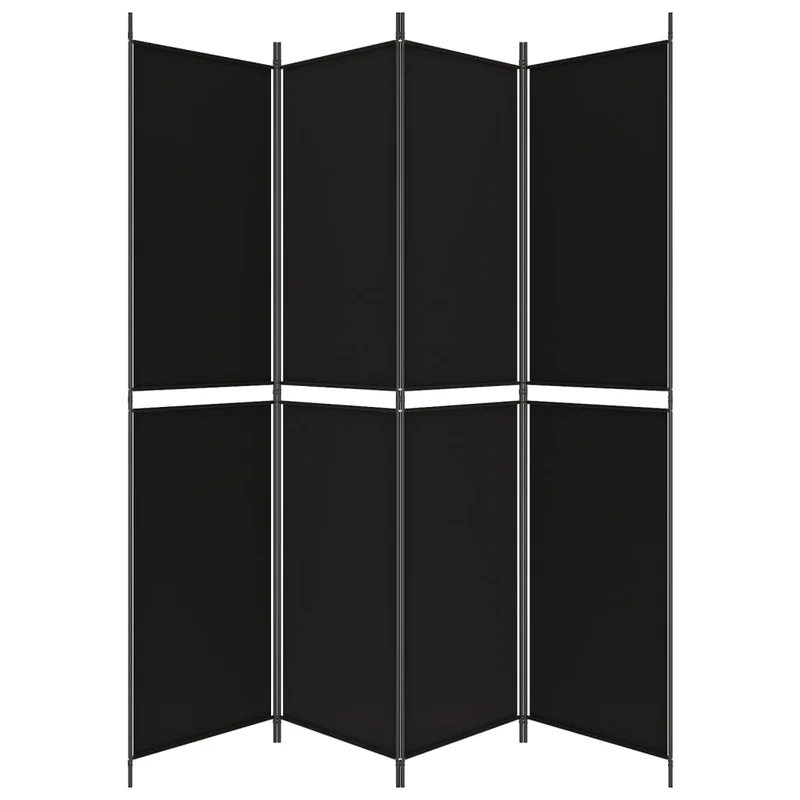 Cloison de séparation paravent pliable en tissu noir pare-vue intérieur 200 x 220 cm DEC030908