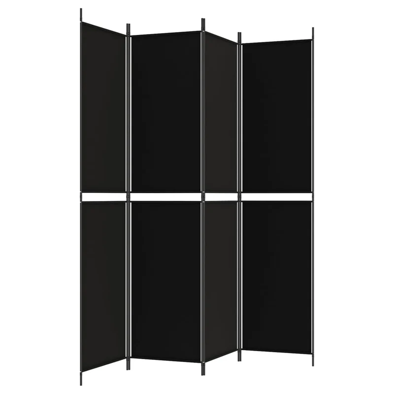 Cloison de séparation paravent pliable en tissu noir pare-vue intérieur 200 x 220 cm DEC030908