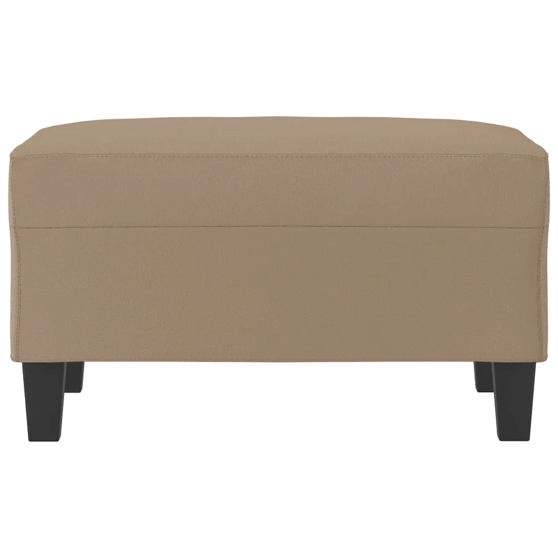 Repose-pieds tabouret rembourré en PVC marron clair 70 x 55 x 41 cm cadre robuste DEC030115