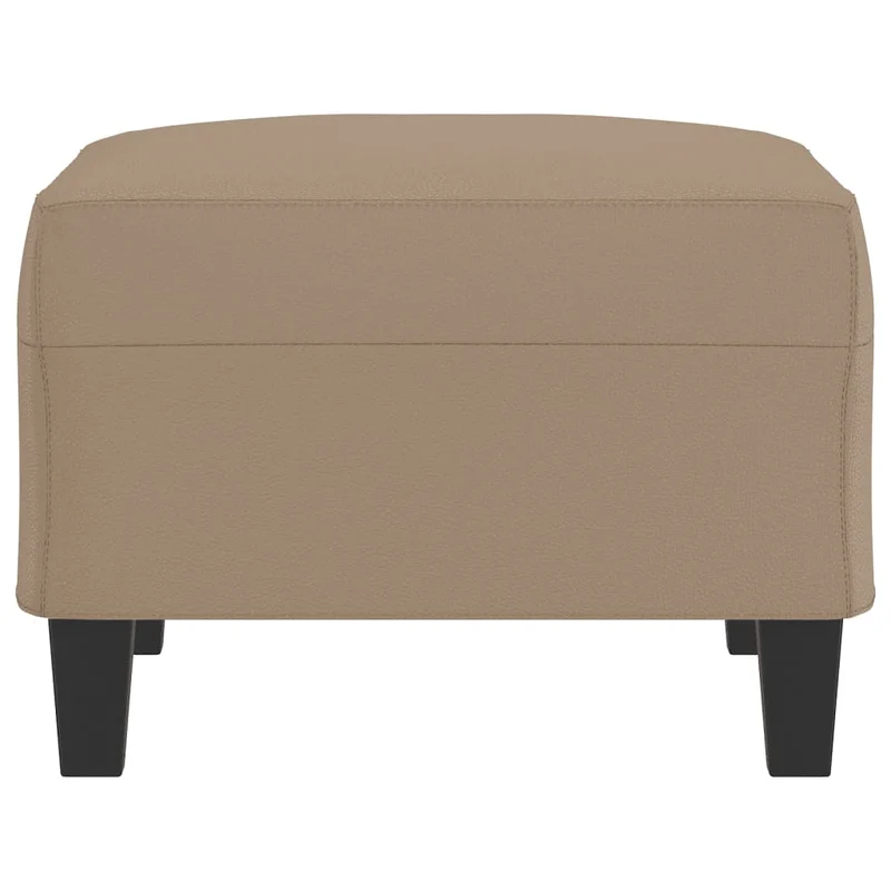 Repose-pieds tabouret rembourré en PVC marron clair 70 x 55 x 41 cm cadre robuste DEC030115