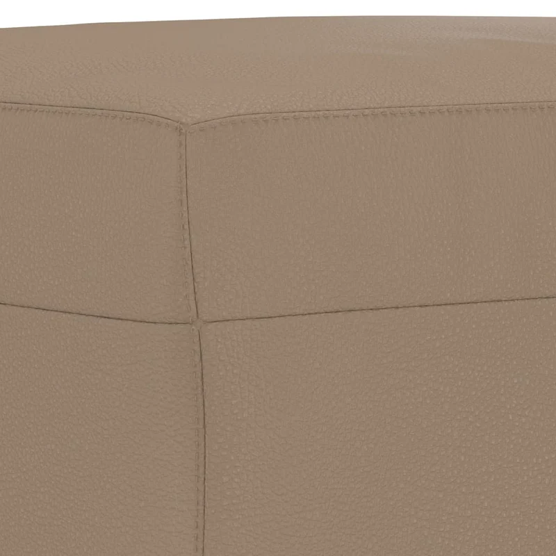 Repose-pieds tabouret rembourré en PVC marron clair 70 x 55 x 41 cm cadre robuste DEC030115