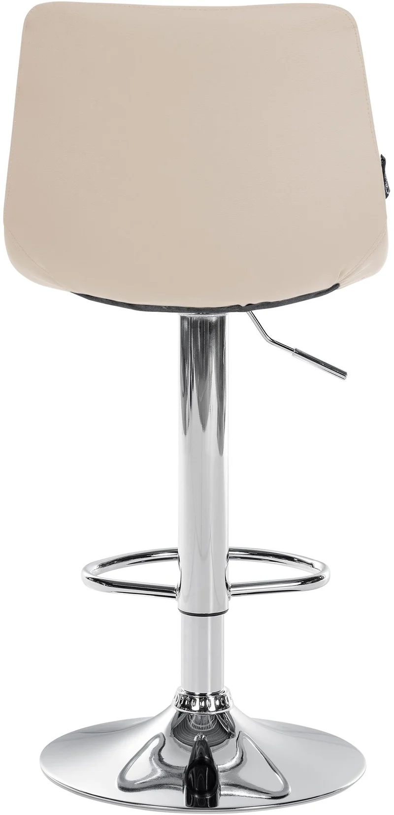 Tabouret de bar x1 moderne en PVC crème motif matelassé piètement trompette métal chromé 10_0006273