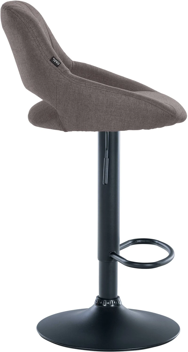 Lot de 2 tabourets de bar réglables en tissu gris foncé dossier ajouré et pied métal noir 10_0006106