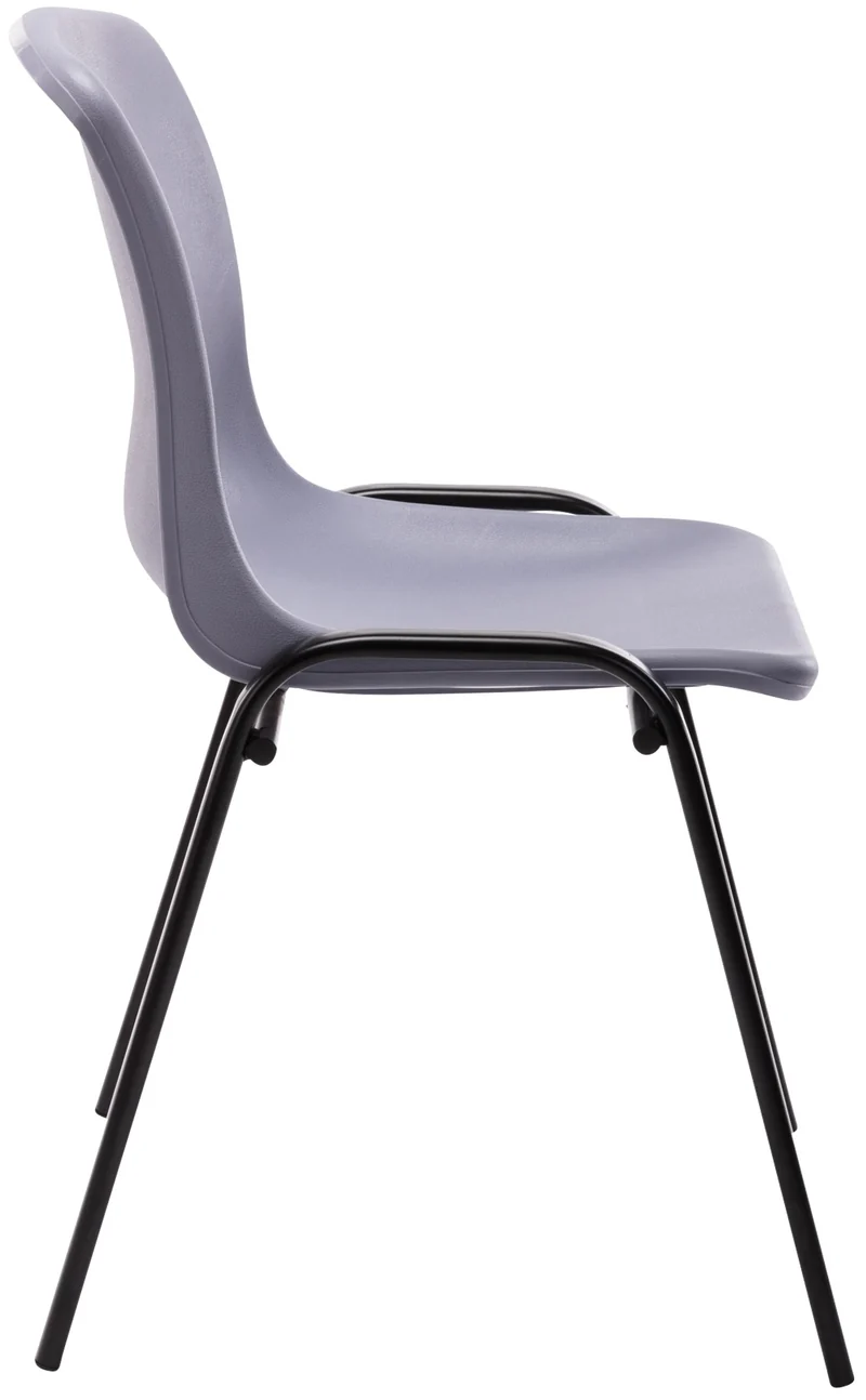 Chaise visiteur empilable salle d'attente en plastique gris et métal 10_0003730