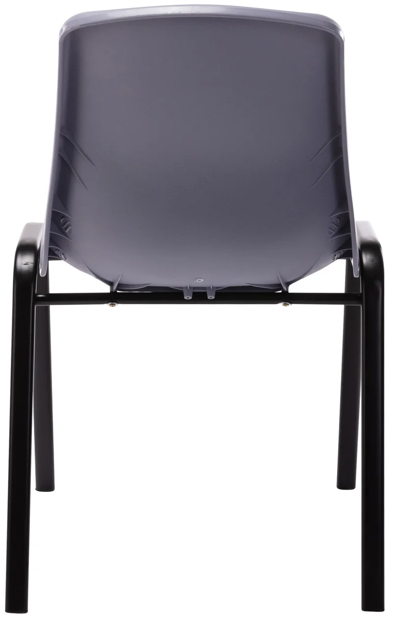 Chaise visiteur empilable salle d'attente en plastique gris et métal 10_0003730