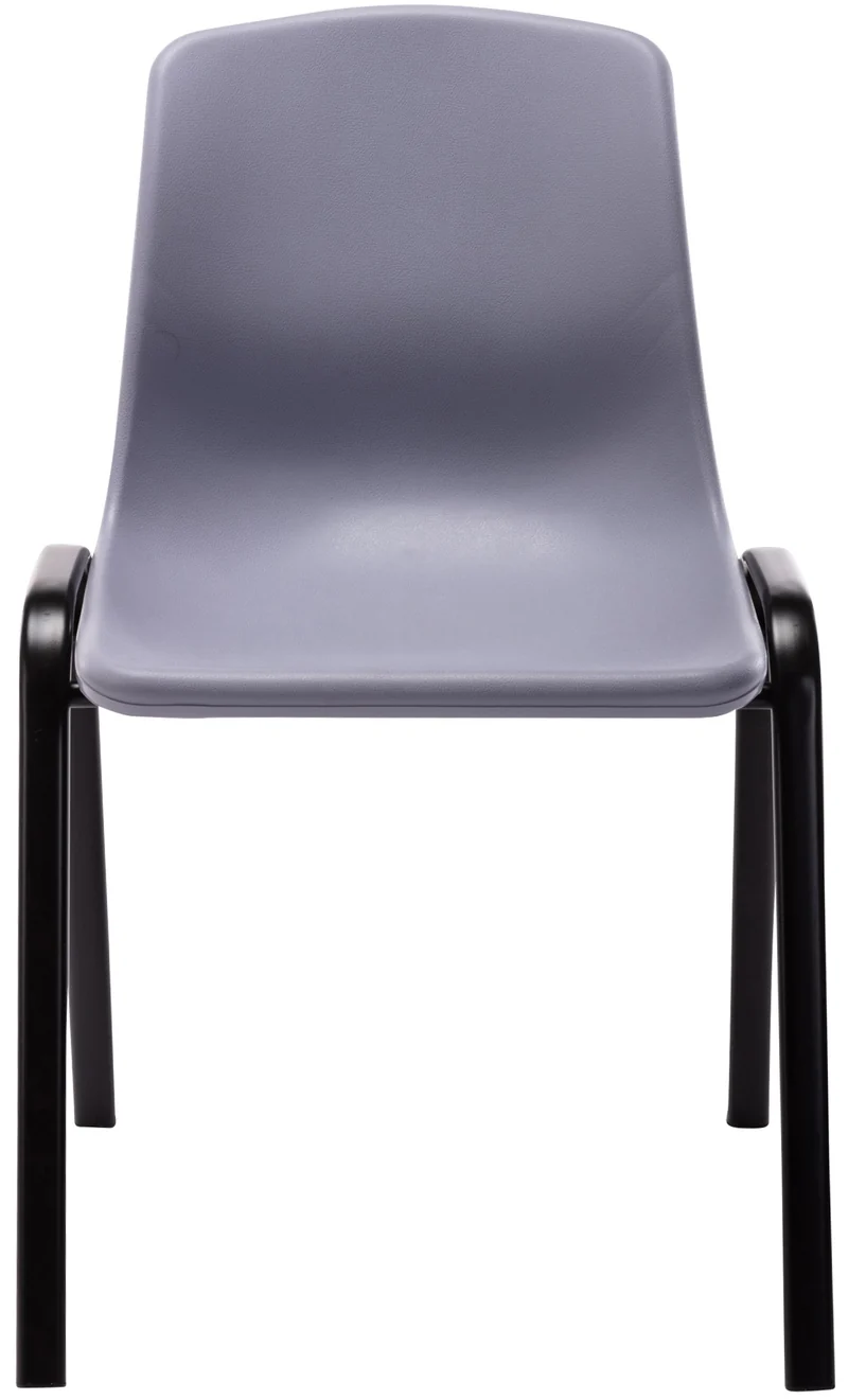Chaise visiteur empilable salle d'attente en plastique gris et métal 10_0003730