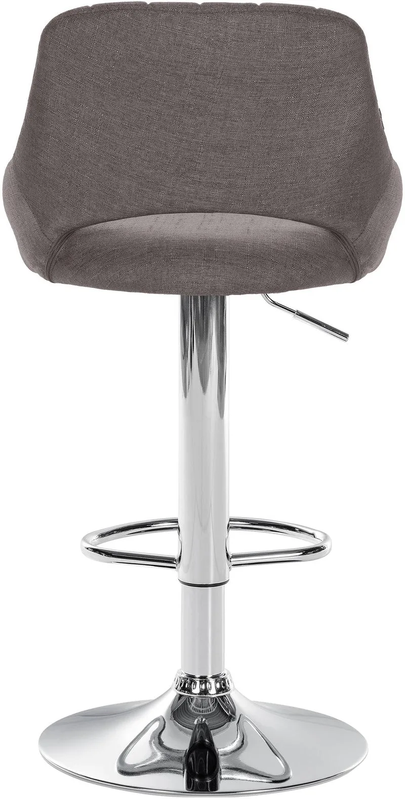 Lot de 2 tabourets de bar avec repose-pieds pivotant et réglable en tissu gris foncé et métal 10_0004355