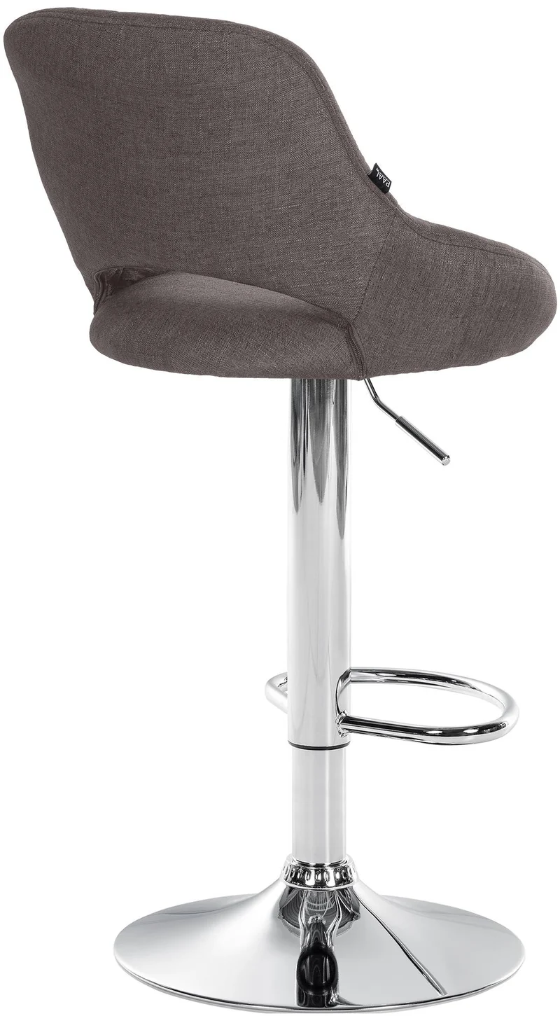 Lot de 2 tabourets de bar avec repose-pieds pivotant et réglable en tissu gris foncé et métal 10_0004355