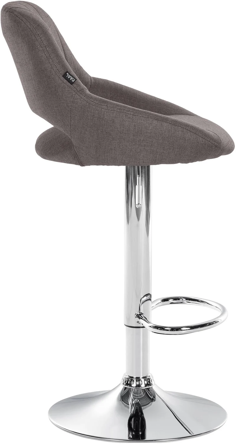 Lot de 2 tabourets de bar avec repose-pieds pivotant et réglable en tissu gris foncé et métal 10_0004355