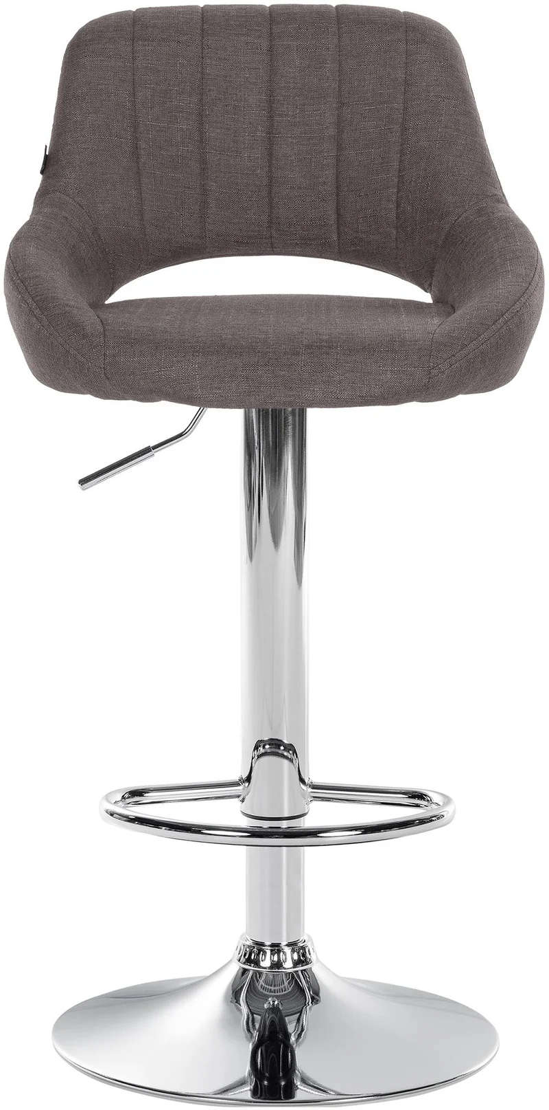 Lot de 2 tabourets de bar avec repose-pieds pivotant et réglable en tissu gris foncé et métal 10_0004355