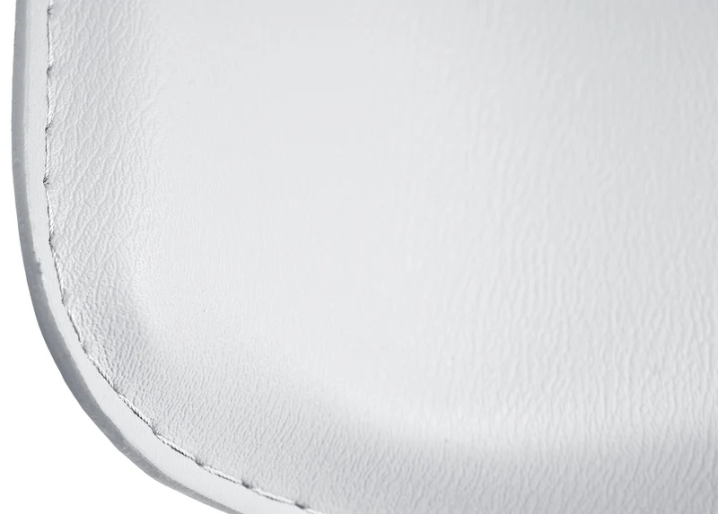 Tabouret de bar x1 avec repose-pieds siège pivotant à 360° design simple PVC blanc et métal chromé 10_0004798