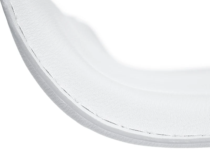 Tabouret de bar x1 avec repose-pieds siège pivotant à 360° design simple PVC blanc et métal chromé 10_0004798