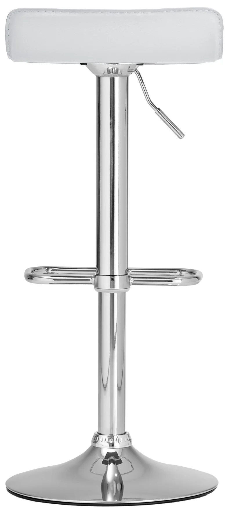 Tabouret de bar x1 avec repose-pieds siège pivotant à 360° design simple PVC blanc et métal chromé 10_0004798