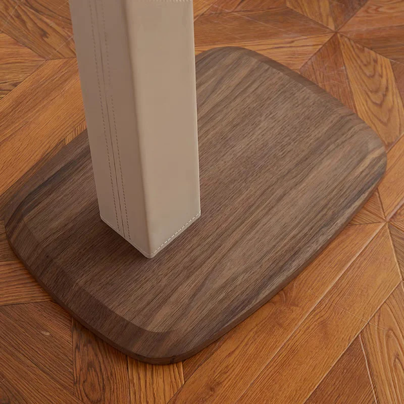 Modern Simplicity Square Liftable Swivel Saddle-Style Faux Leather Plywood Stainless Steel End Table 1 - Tier For Living Room