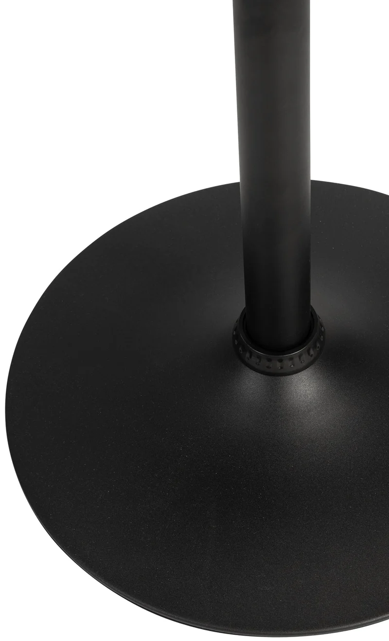 Table de bar réglable en hauteur Ø60 cm – Plateau bois noir rond pied trompette métal stable et moderne 10_0009139