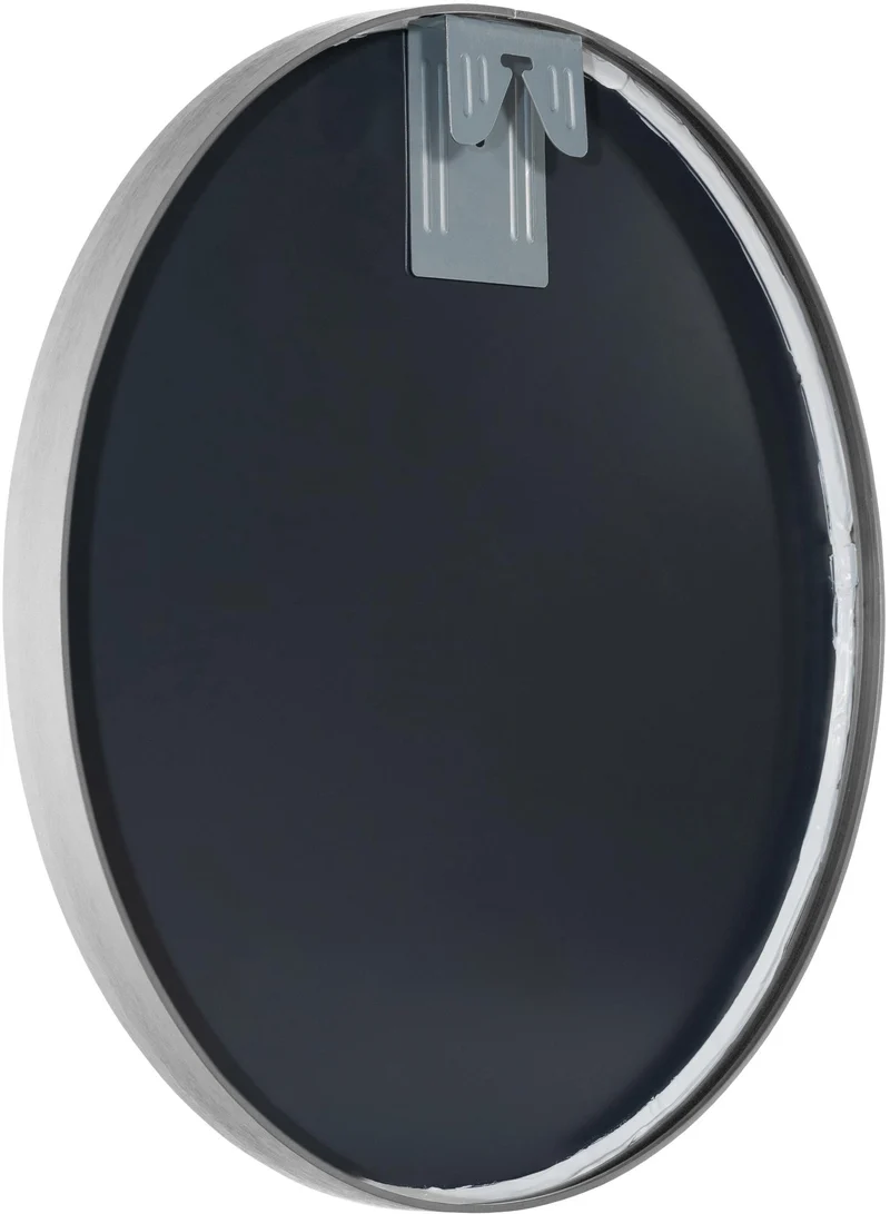 Miroir mural rond 45 cm cadre minimaliste argenté 3 cm design moderne fixation murale incluse 10_0008494