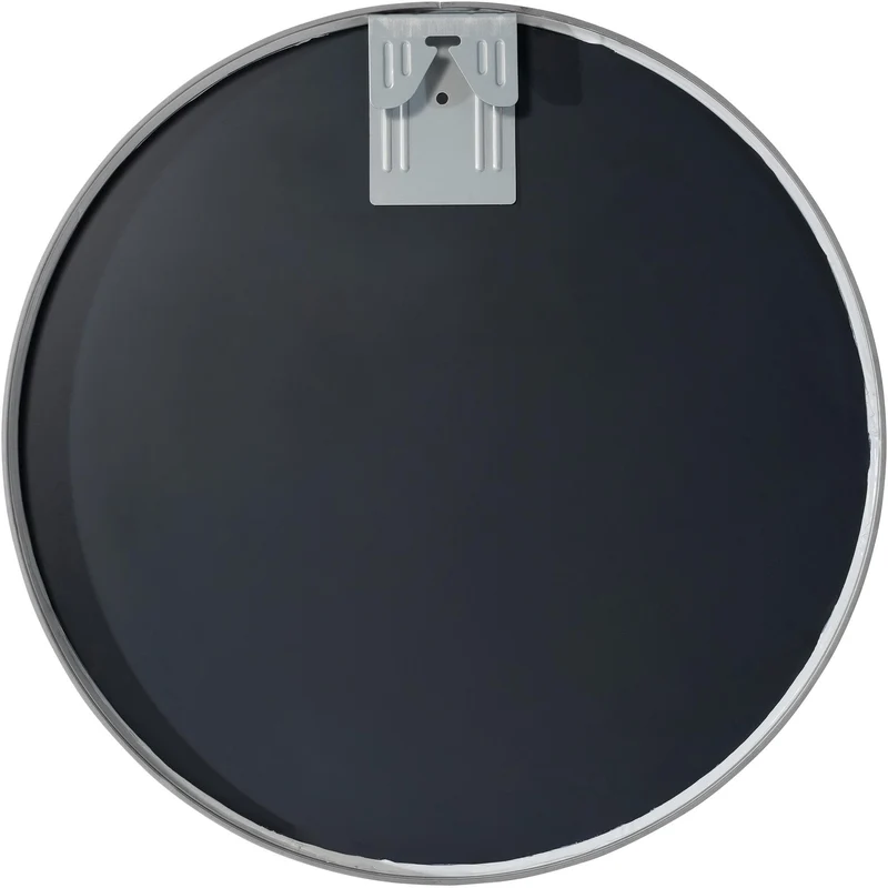 Miroir mural rond 45 cm cadre minimaliste argenté 3 cm design moderne fixation murale incluse 10_0008494
