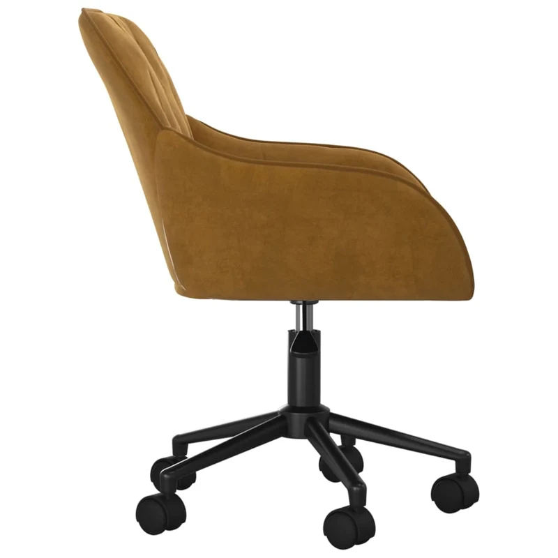 Lot de 2 chaises de salle à manger sur roulettes siège pivotant hauteur réglable en velours marron DEC025277