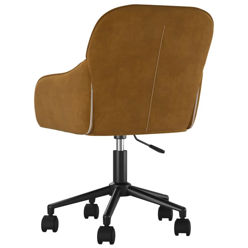 Lot de 2 chaises de salle à manger sur roulettes siège pivotant hauteur réglable en velours marron DEC025277