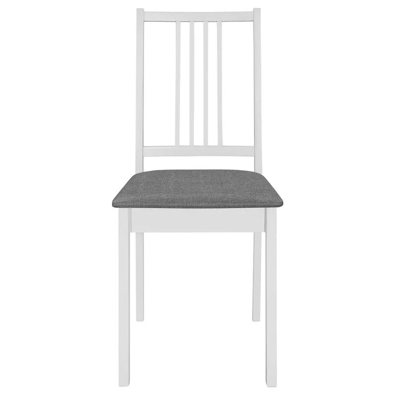 Lot de 2 chaises de salle à manger design classique avec coussins gris cadre en bois blanc DEC025464