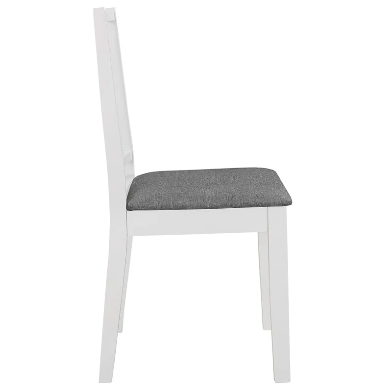 Lot de 2 chaises de salle à manger design classique avec coussins gris cadre en bois blanc DEC025464