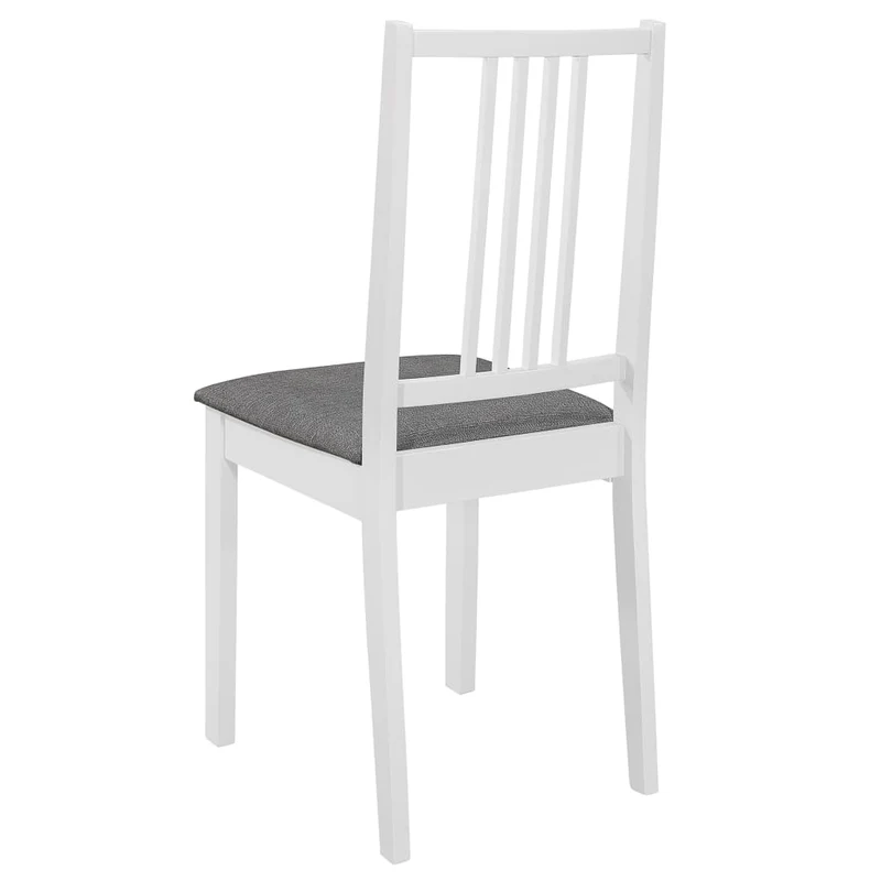 Lot de 2 chaises de salle à manger design classique avec coussins gris cadre en bois blanc DEC025464