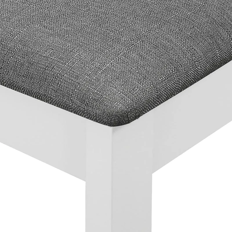 Lot de 2 chaises de salle à manger design classique avec coussins gris cadre en bois blanc DEC025464