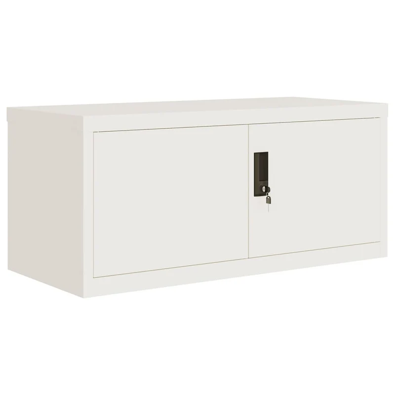 Caissons à tiroirs meuble de bureau verrouillable 90 x 40 x 40 cm en acier blanc DEC024528