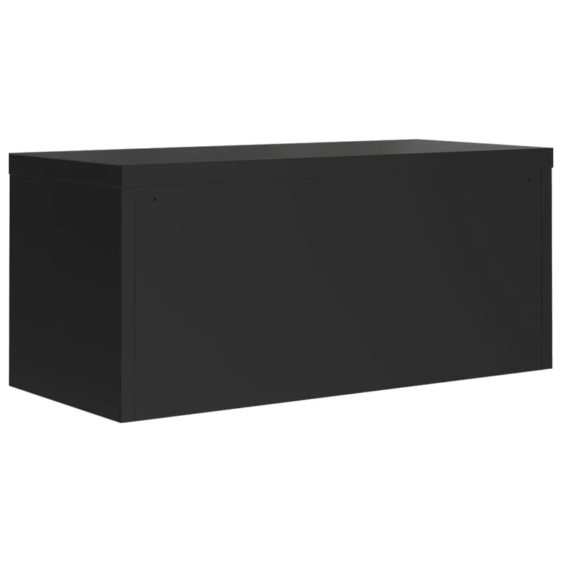 Caissons à tiroirs meuble de bureau portes verrouillables 90 x 40 x 40 cm en acier noir DEC024593