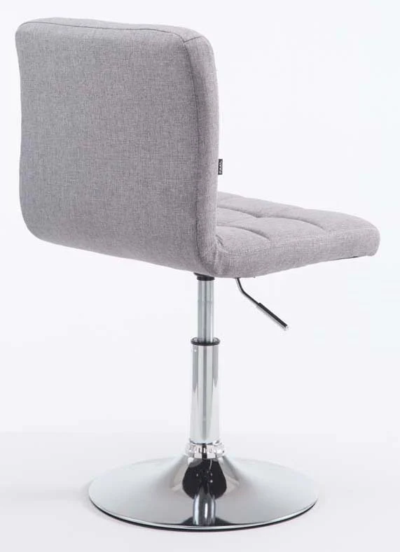 Lot de 2 chaises de salle à manger style moderne et design en tissu gris hauteur réglable pivotant pieds en métal 10_0000893