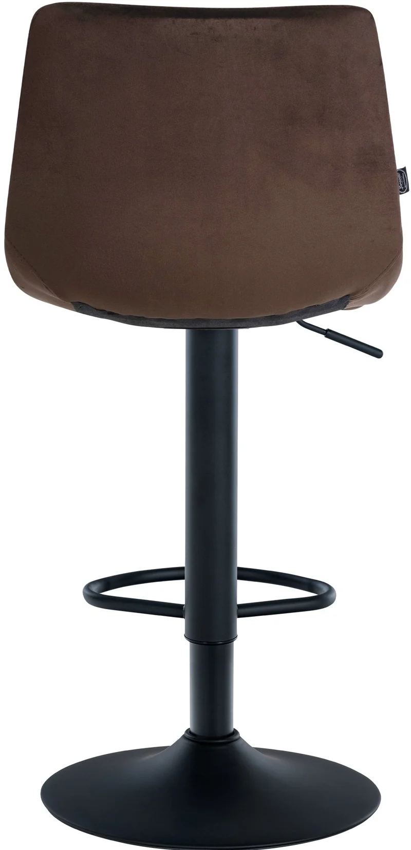 Tabouret de bar x1 moderne en velours marron motif matelassé piètement trompette métal noir 10_0005662