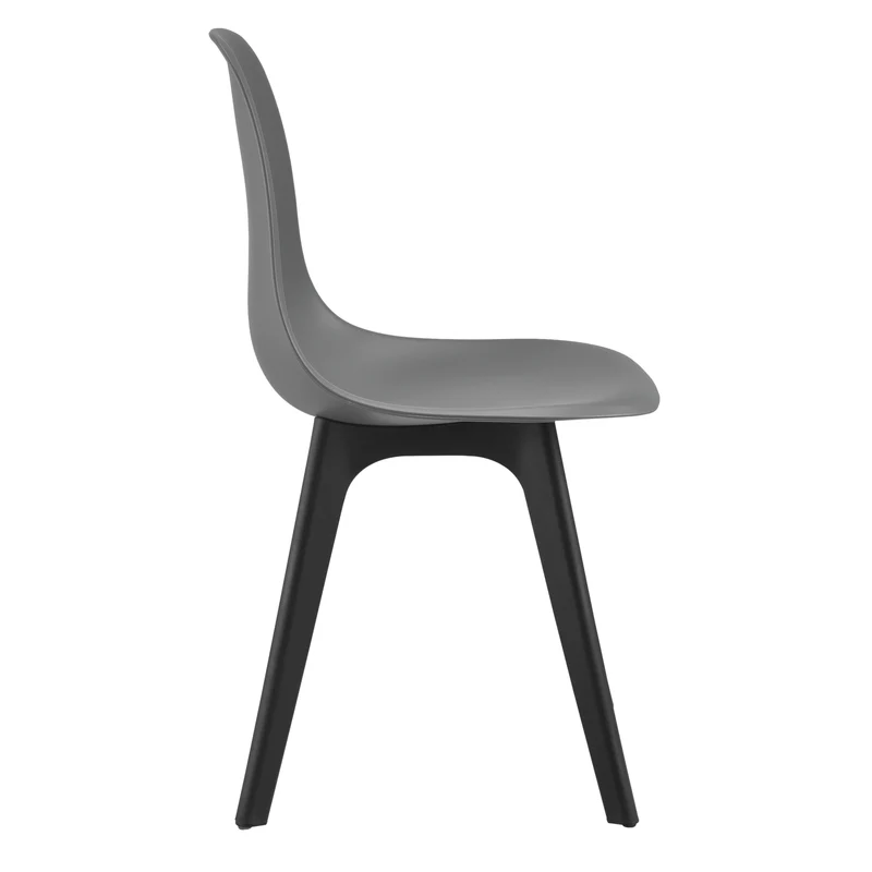 Set de 4 Chaises Design Chaise de Cuisine Salle à Manger Plastique Gris et Noir 03_0003707