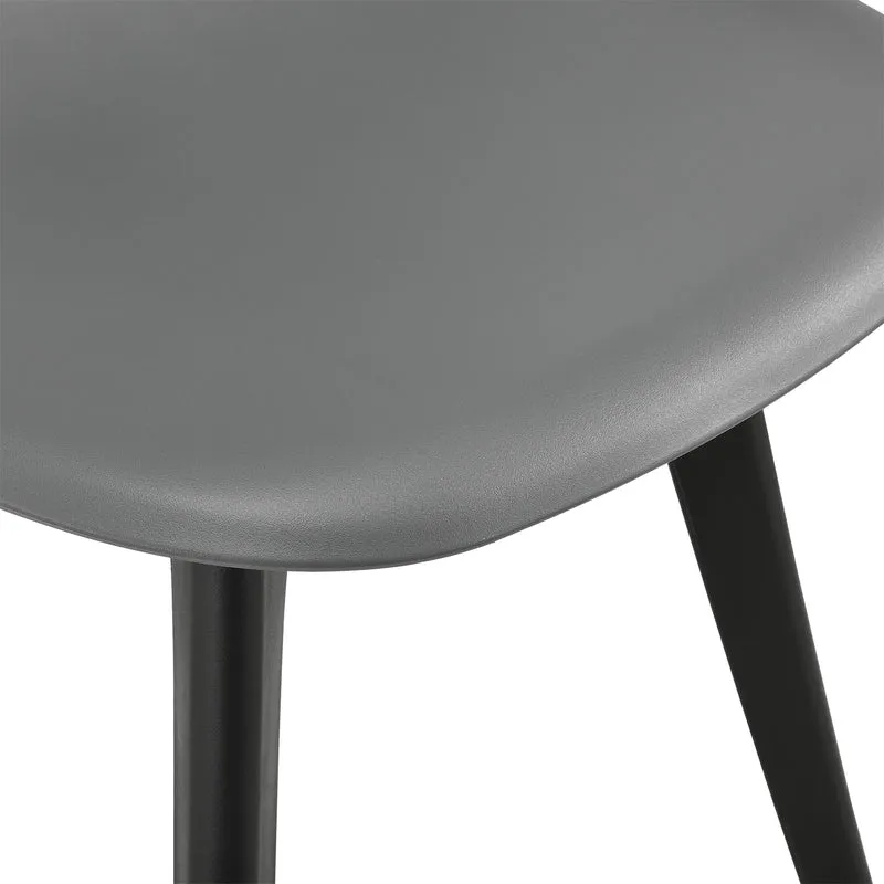 Set de 4 Chaises Design Chaise de Cuisine Salle à Manger Plastique Gris et Noir 03_0003707