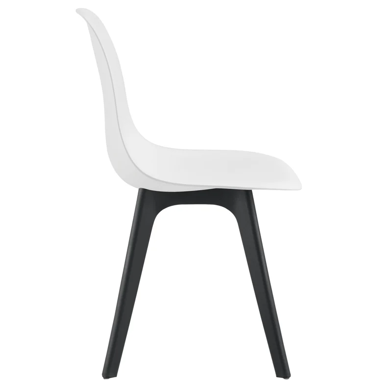 Set de 6 Chaises Design Chaise de Cuisine Salle à Manger Plastique Blanc et Noir 03_0003728