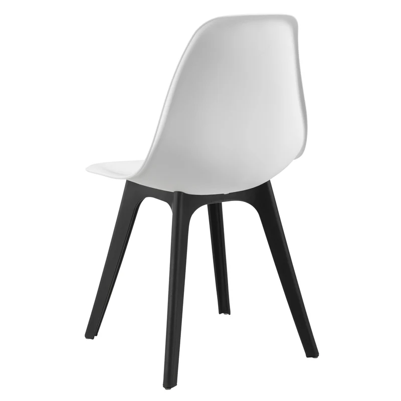 Set de 6 Chaises Design Chaise de Cuisine Salle à Manger Plastique Blanc et Noir 03_0003728