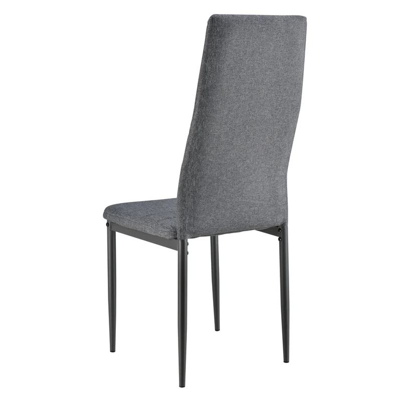 Lot de 6 Chaises de Salle à Manger Siège de Cuisine Rembourré 96x43x52cm Acier et tiissu Gris 03_0002803