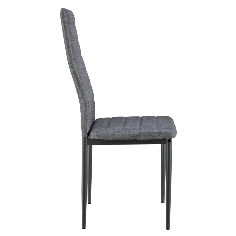 Lot de 6 Chaises de Salle à Manger Siège de Cuisine Rembourré 96x43x52cm Acier et tiissu Gris 03_0002803