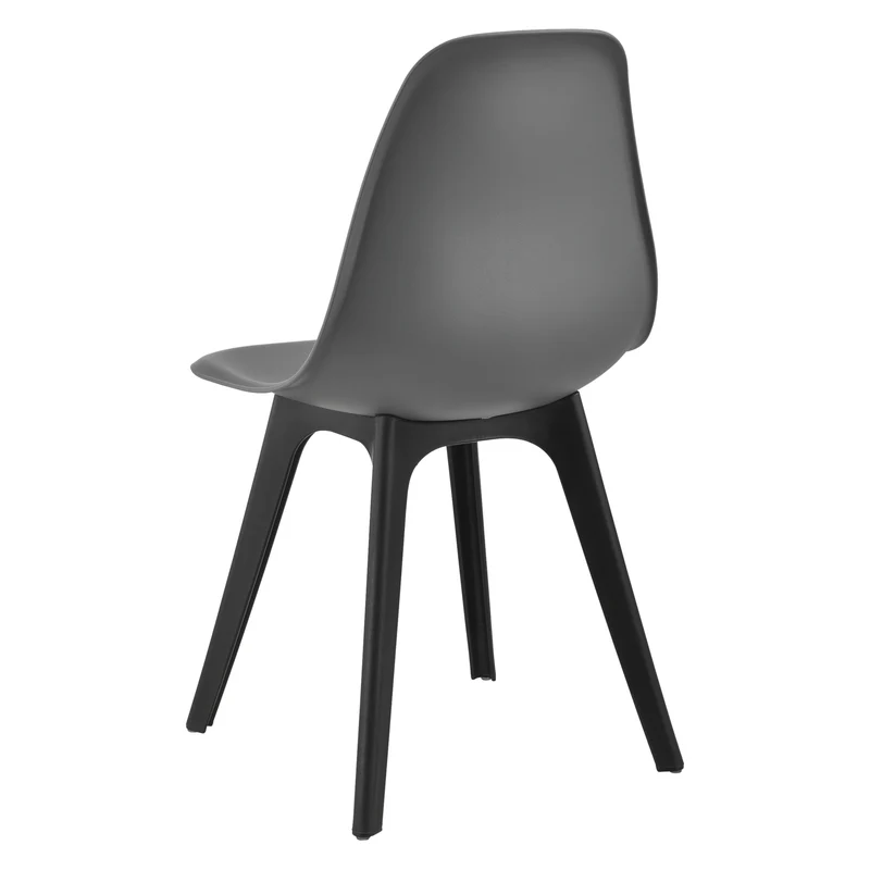 Set de 6 Chaises Design Chaise de Cuisine Salle à Manger Plastique Gris et Noir 03_0003729
