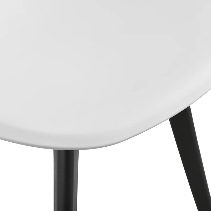 Set de 4 Chaises Design Chaise de Cuisine Salle à Manger Plastique Blanc et Noir 03_0003706