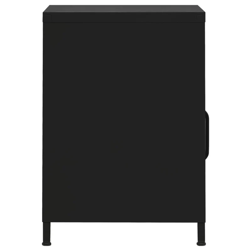 Lot de 2 tables de chevet avec 1 étagère ouverte et 1 porte 35 x 35 x 51 cm acier noir DEC035475