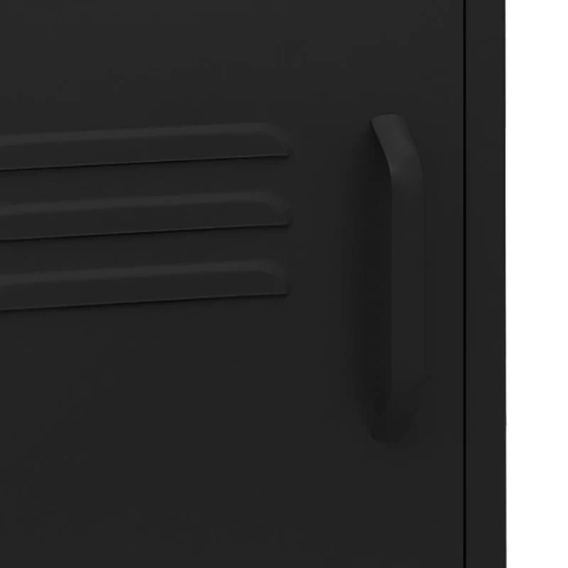 Lot de 2 tables de chevet avec 1 étagère ouverte et 1 porte 35 x 35 x 51 cm acier noir DEC035475