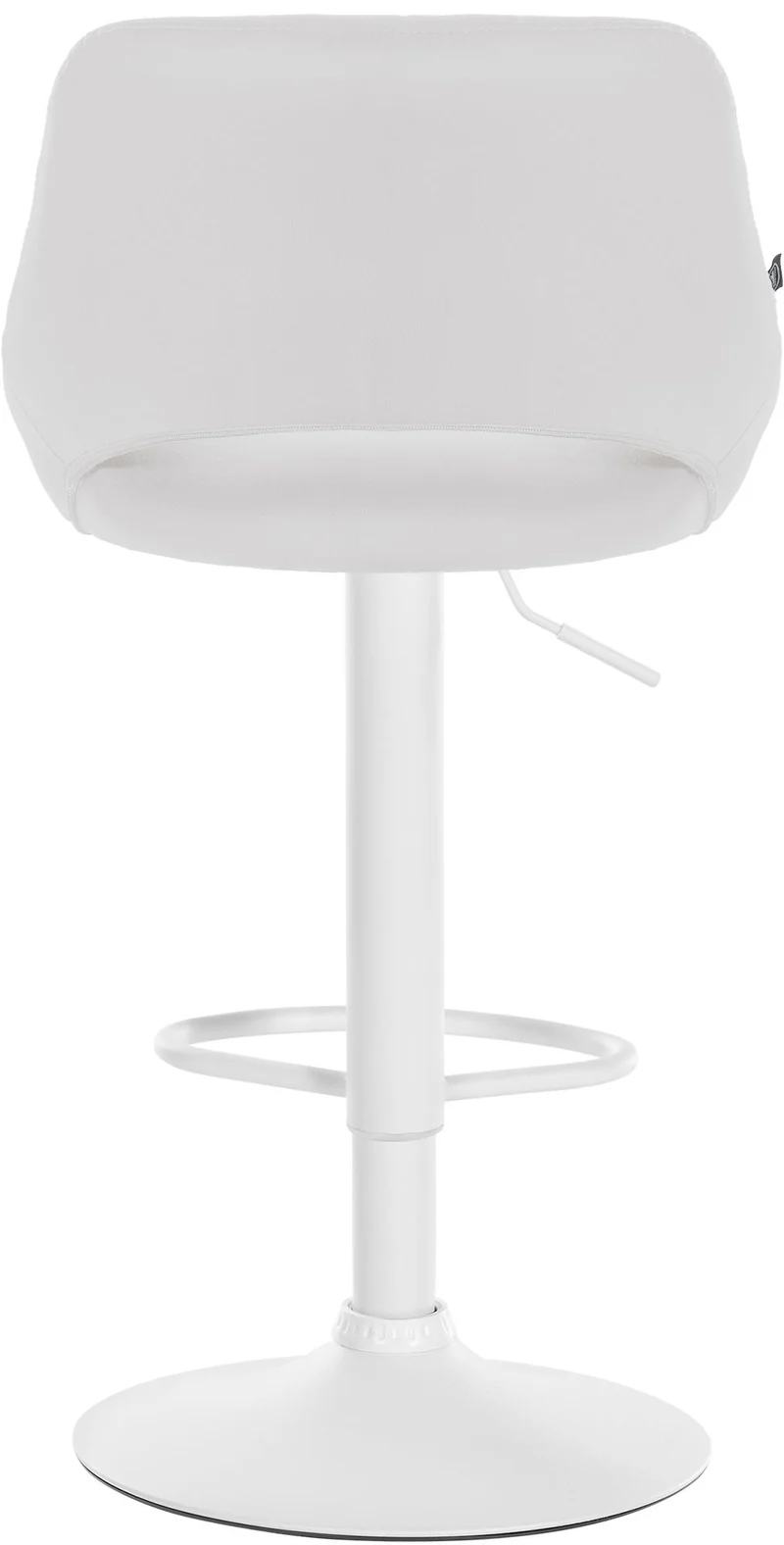 Lot de 2 tabourets de bar chaises hautes réglables en PVC blanc dossier ajouré et pied métal blanc 10_0006492