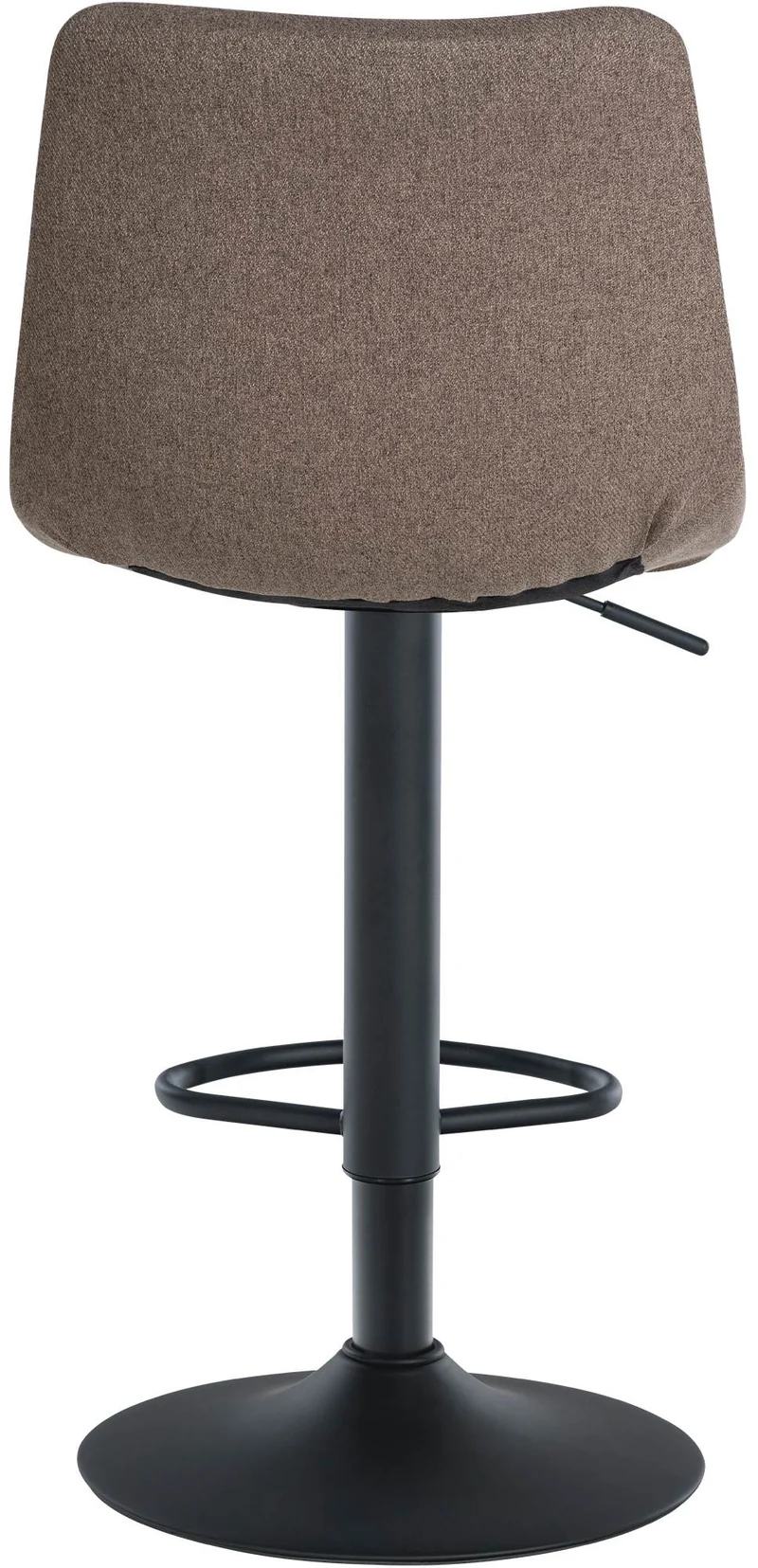 Tabouret de bar x1 moderne en tissu taupe motif matelassé piètement trompette métal noir 10_0005645