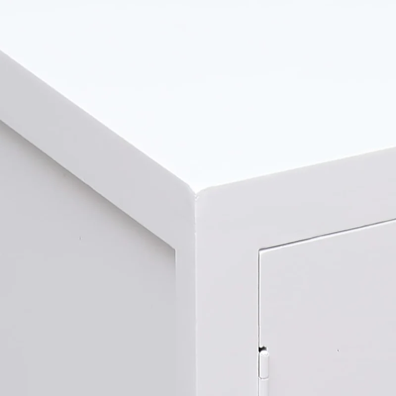 Table de chevet asiatique blanc avec 2 portes – 38 x 28 x 52 cm Meuble d’appoint style chinois – Bois Paulownia et MDF DEC033318