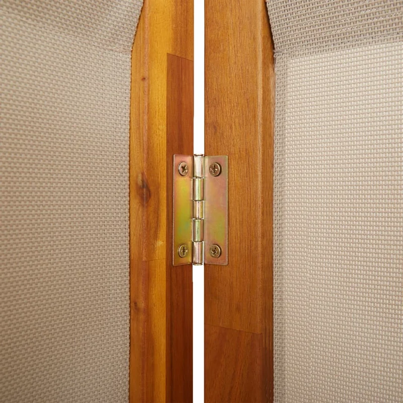 Cloison de séparation pliante 5 panneaux en bois d’acacia et textilène – Intérieur & extérieur – 350 x 180 cm – Taupe DEC031033