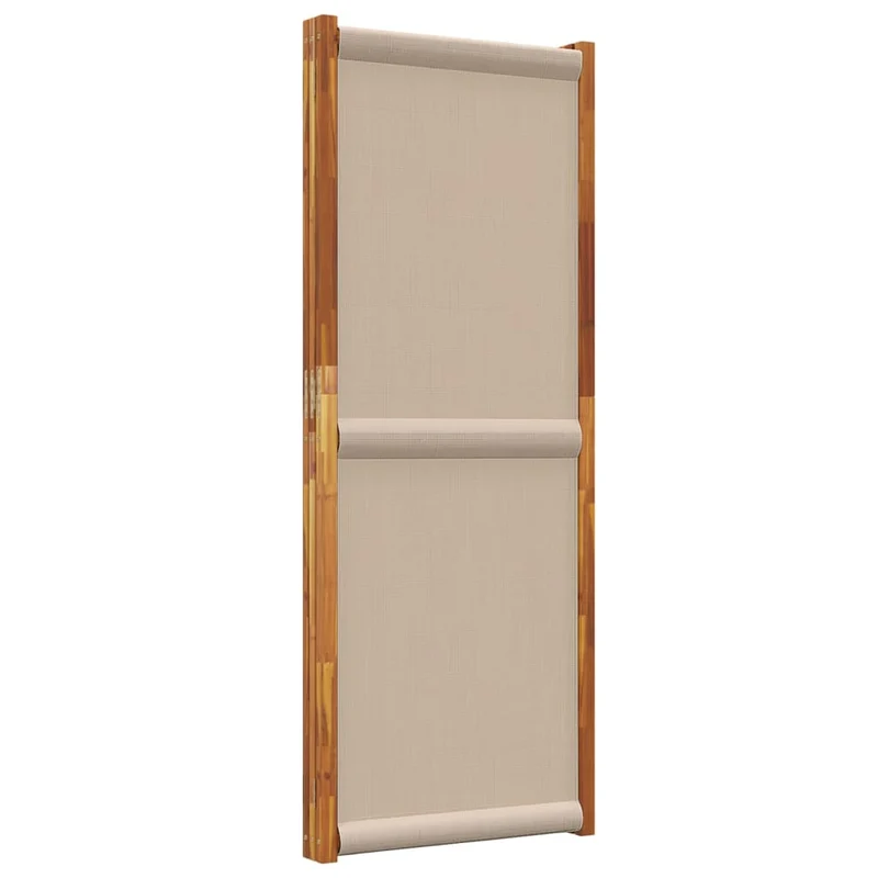 Cloison de séparation pliante en bois d’acacia massif 210 x 180 cm – Pare-vue intérieur/extérieur – 3 panneaux en textilène DEC030815
