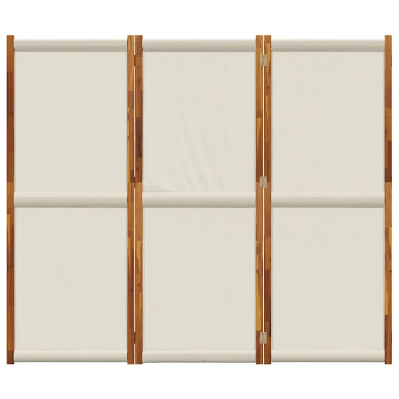Cloison de séparation pliante 3 panneaux en bois d’acacia et textilène – Intérieur & extérieur – 210 x 180 cm – Taupe DEC030768