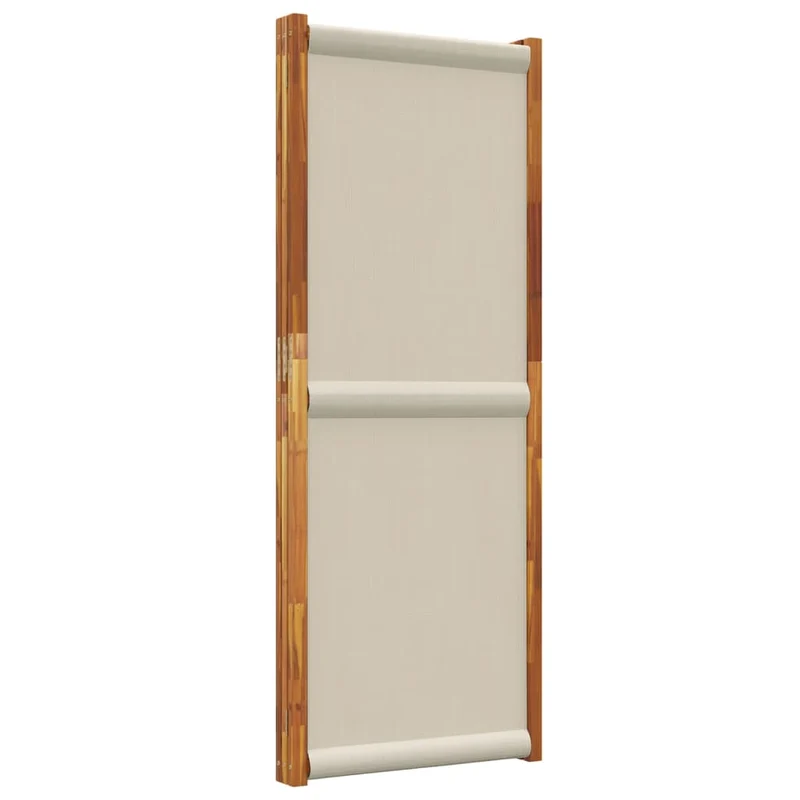 Cloison de séparation pliante 3 panneaux en bois d’acacia et textilène – Intérieur & extérieur – 210 x 180 cm – Taupe DEC030768