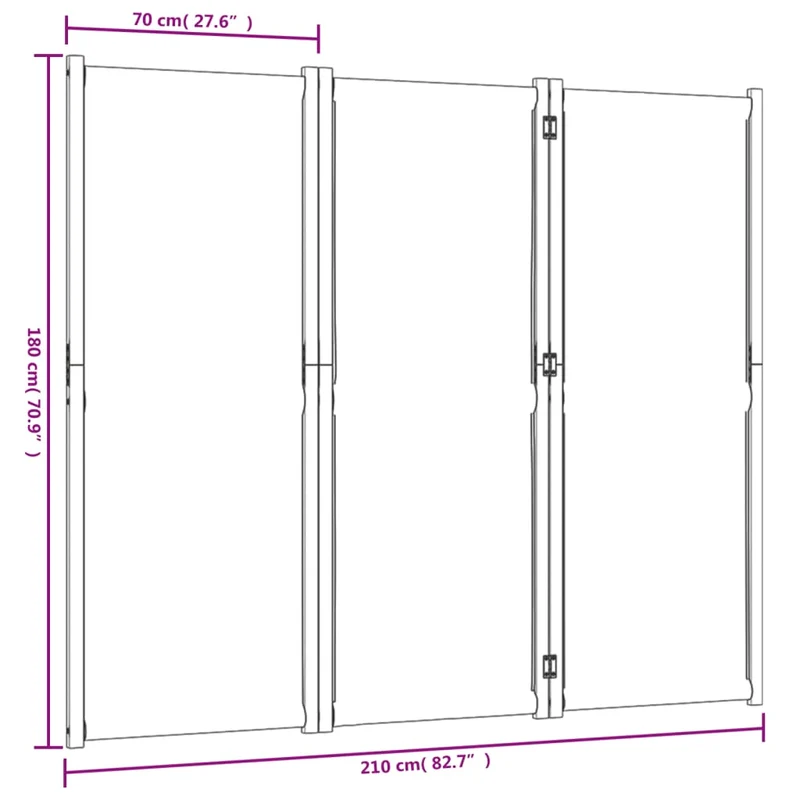 Cloison de séparation pliante 3 panneaux en bois d’acacia et textilène – Intérieur & extérieur – 210 x 180 cm – Taupe DEC030768